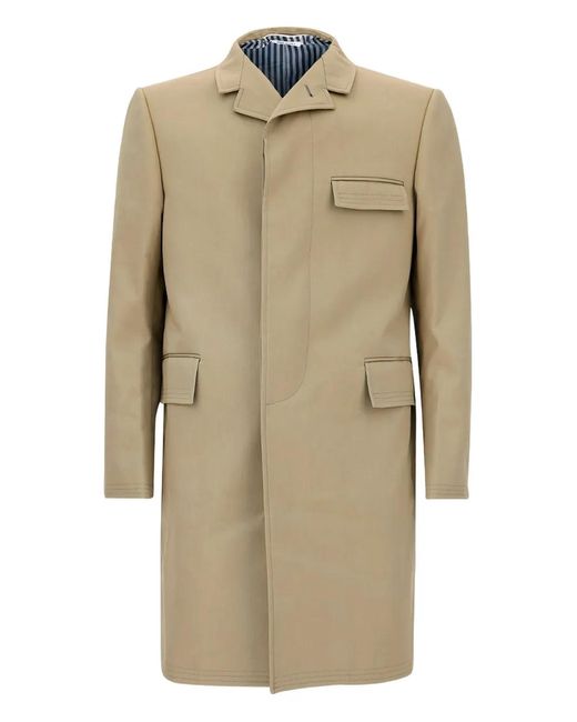 Thom Browne Natural Chesterfield Coat for men