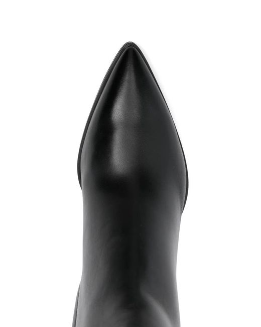 Santoni Black 70Mm Buckle-Detail Pointed-Toe Boots