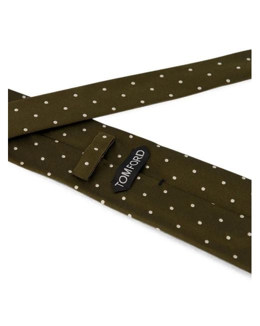 Tom Ford White Polka-Dot Silk Tie for men