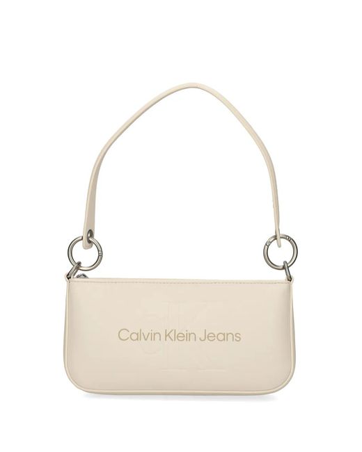 Calvin Klein Natural Logo-Print Shoulder Bag