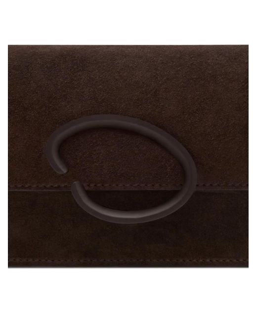 Oscar de la Renta Brown O Pochette Chain Shoulder Bag