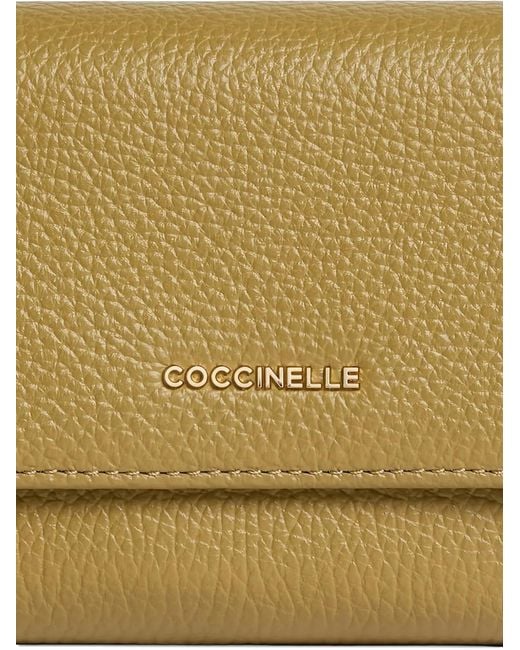 Coccinelle Natural Portefeuille En Cuir À Détail De Logo