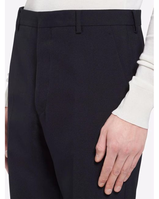 Prada Blue Wool Blend Pants for men