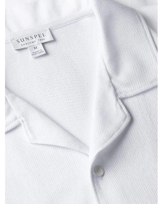 Sunspel Riviera Overhemd Met Campkraag in het White voor heren