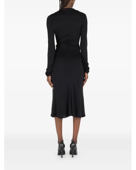 Roberto Cavalli Black V-Neck Dress