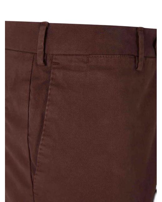 PT Torino Brown Button-Fly Trousers for men