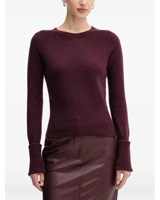 Sandro Ferrone Purple Ribbed Cuff Sweater