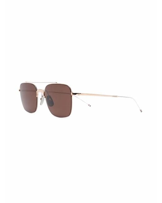 Thom Browne Brown Square-Frame Sunglasses