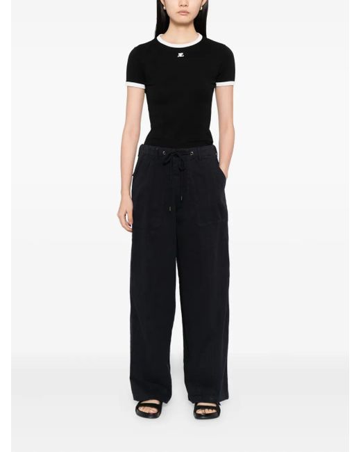 James Perse Blue Drawstring-Waist Trousers
