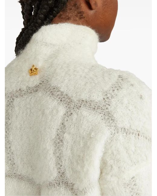 Genny White Chunky-Knit Jumper