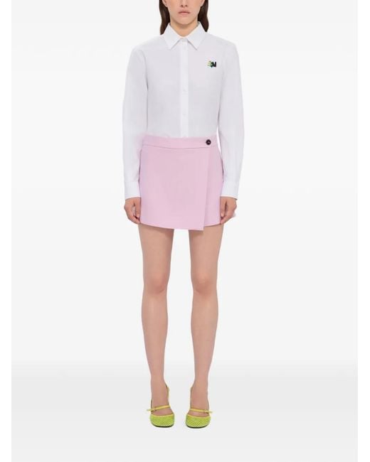 MSGM Pink Button Wrap Shorts