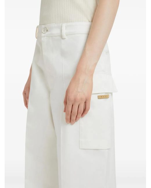 Marni White Cargo-Pocket Trousers