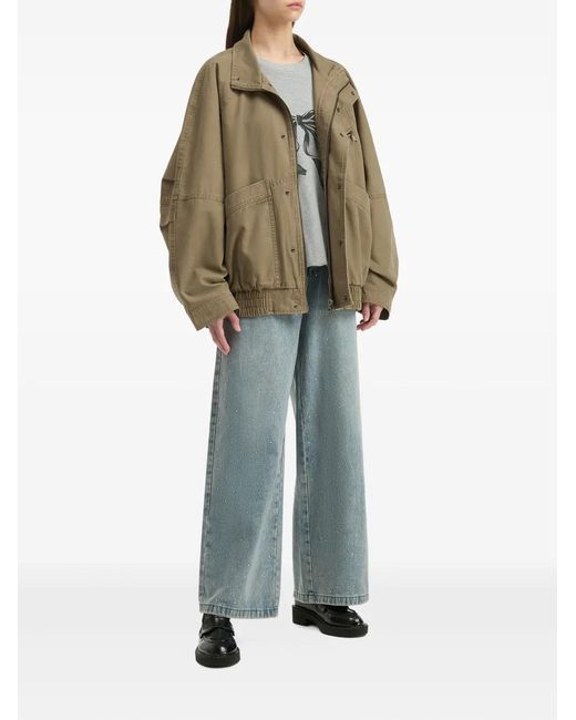B+ AB Green Button-Fastening Pocket Jacket