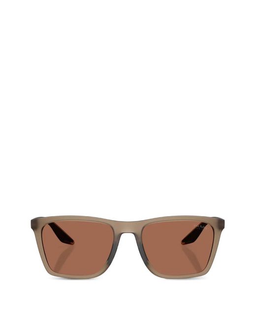 Prada Linea Rossa Brown Linea Rossa Rectangle-Frame Sunglasses for men