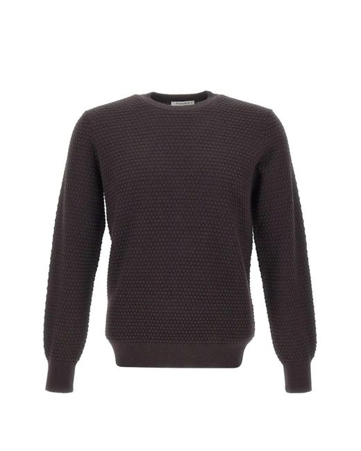 Kangra Blue Bubble-Stitch Knit Sweater for men