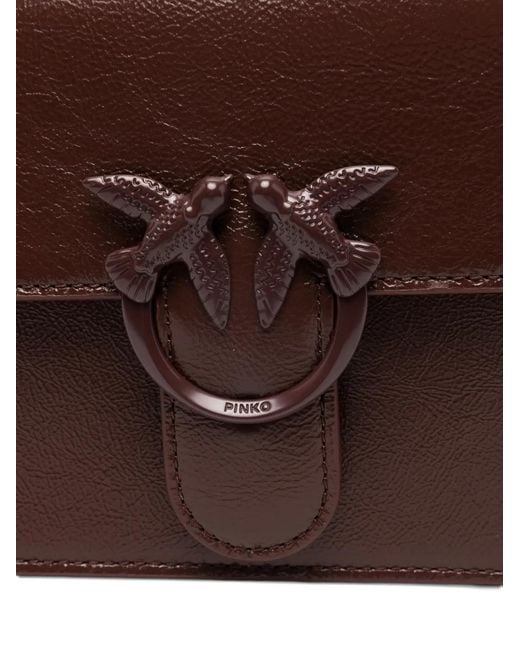 Pinko Brown Mini Love Bag One Top Handle Light Small Handbag