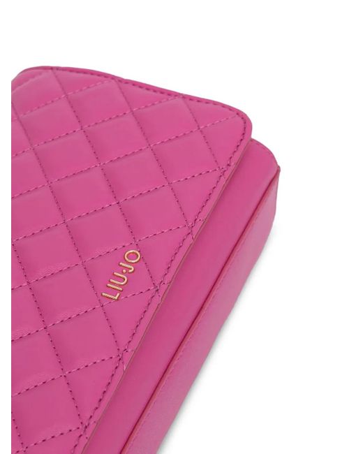 Liu Jo Pink Quilted Chain-Strap Cross Body Bag
