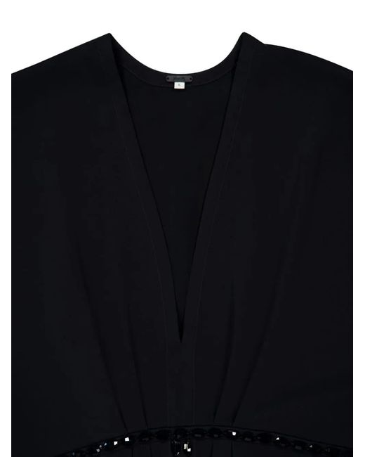 Johanna Ortiz Black Bead-Embellished Maxi Dress