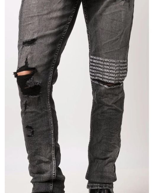 Ksubi Gray Low-rise Slim-cut Jeans for men