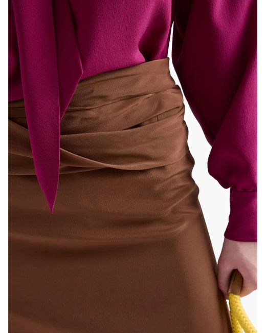 Prada Brown Silk Mini Skirt
