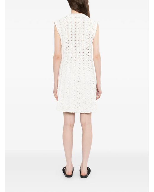 JNBY White Macrame Sleeveless Dress