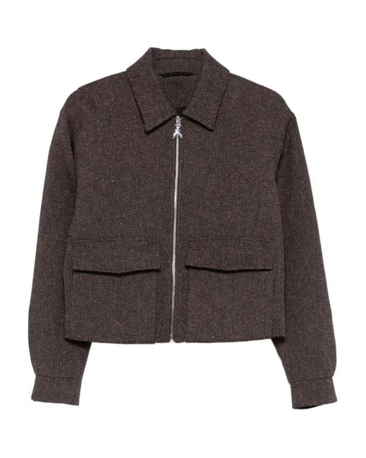Patrizia Pepe Brown Pocket Zip-Fastening Jacket