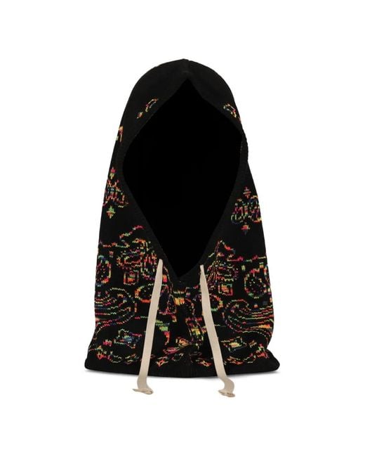 JUN/NAKAYAMA Black Paisley-Print Drawstring Balaclava for men