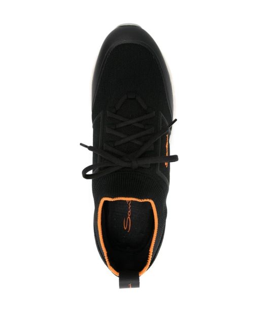 Santoni Sneakers Verfraaid Met Logo En Sokenkel in het Black voor heren