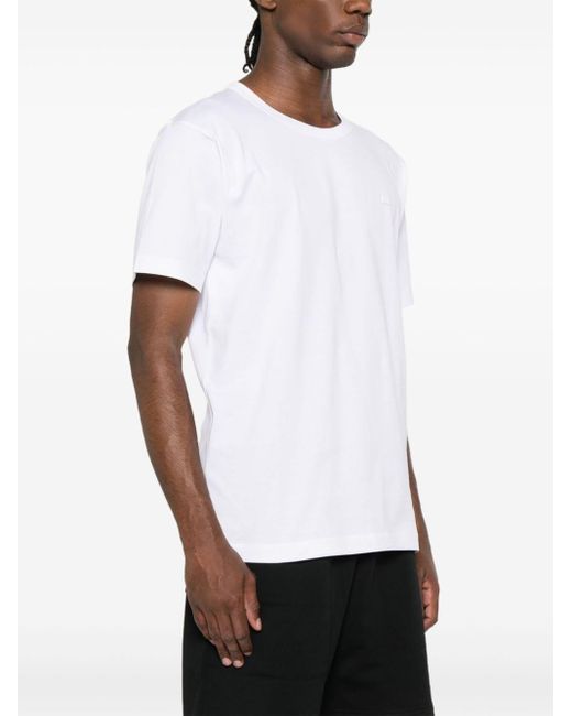 Acne White T-Shirt aus Bio-Baumwolle mit Logo