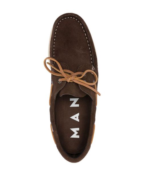 Manebí Brown Hamptons Suede Boat Shoes for men