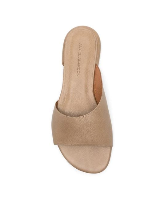 Angel Alarcon White Lucia Leather Sandals