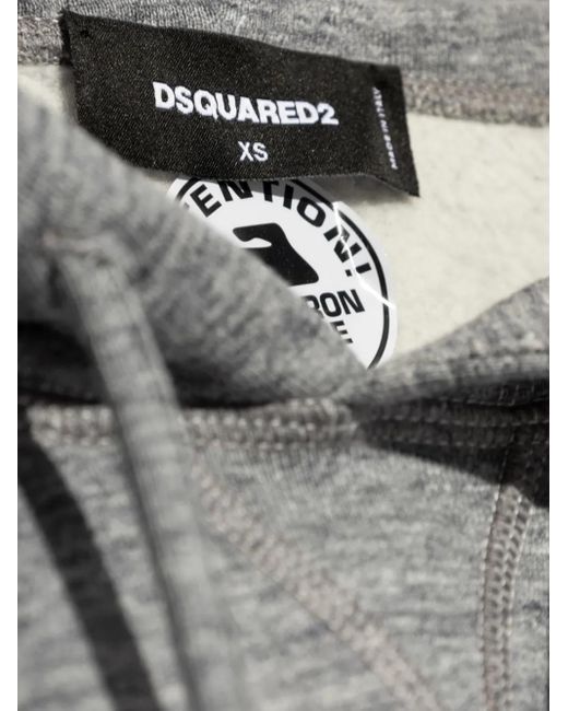 DSquared² Gray Logo-Print Hoodie