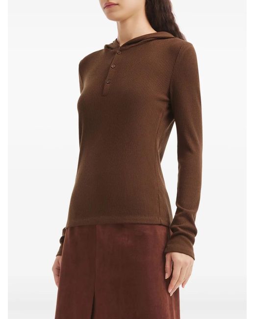 B+ AB Brown Buttoned Hoodie