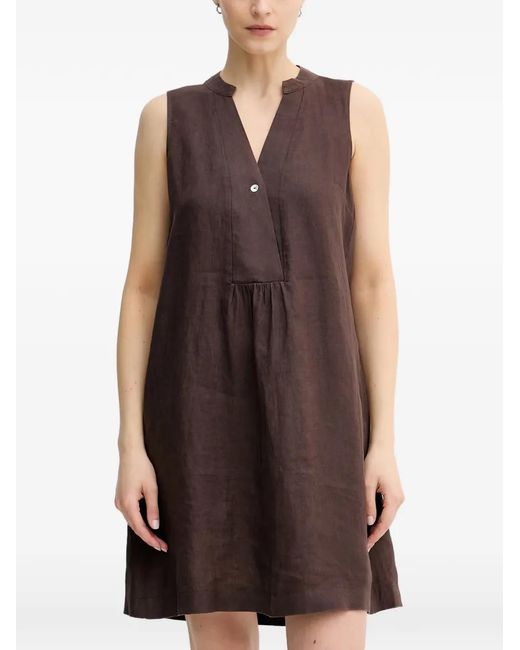 Benetton Brown Sleeveless V-Neck Mini Dress
