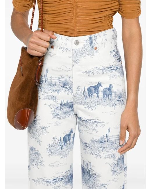 Levi's Blue Ribcage High-Rise Straight Jeans