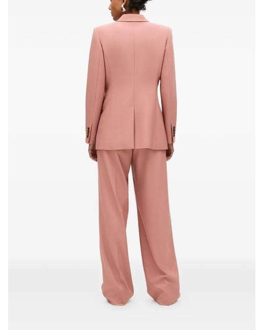 Another Tomorrow Pink Single-Button Peaked-Lapel Blazer