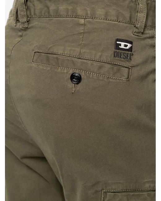 DIESEL Green P-Phillipe-Ka Gabardine Straight Chinos for men