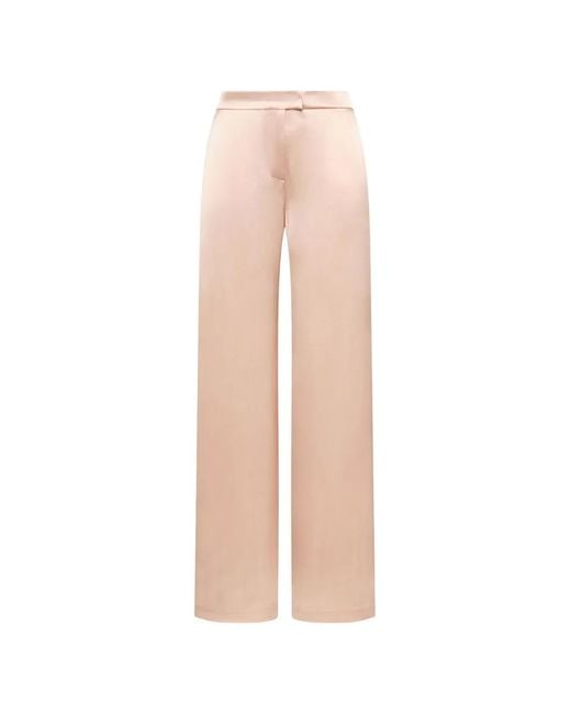 Maliparmi White Shiny Cady Straight-Leg Trousers