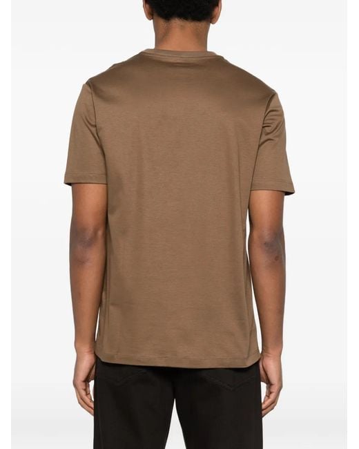 Kiton Brown Crew-Neck T-Shirt for men