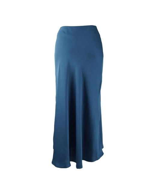 Ba&sh Blue Jupe Mi-Longue En Laine