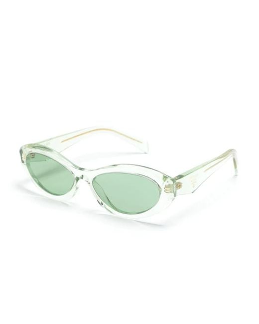 Prada Green Oval-Frame Sunglasses