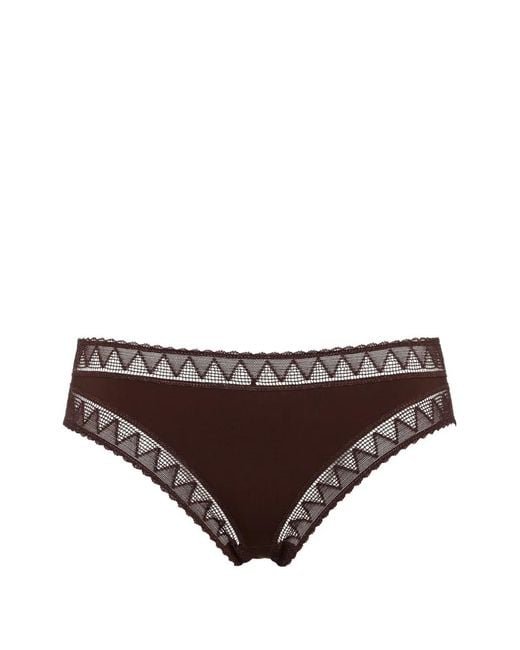 Eres Brown Quotidien Lace-Trim Briefs