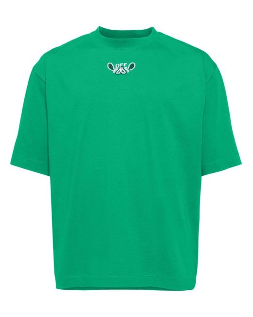 Off-White c/o Virgil Abloh Green Bandana Arrow Cotton T-shirt for men