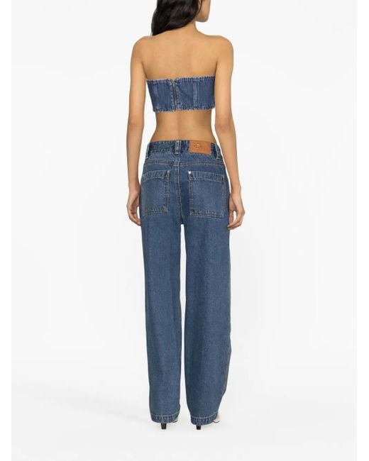 Monot Blue Denim Bandeau Top