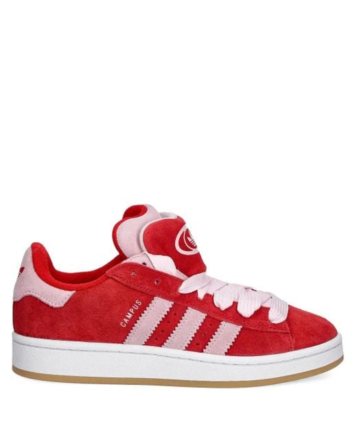 Adidas Campus 00S 3-Stripes Suède Sneakers in het Red