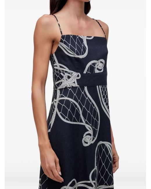 Osklen Blue Rope-Print Knot Dress
