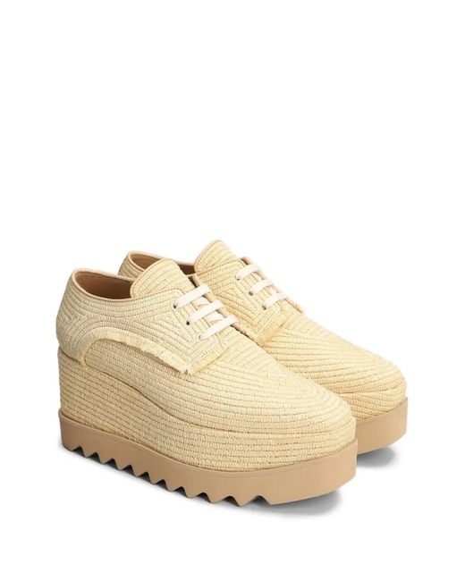 Stella McCartney Natural Elyse Raffia Platform Sneakers