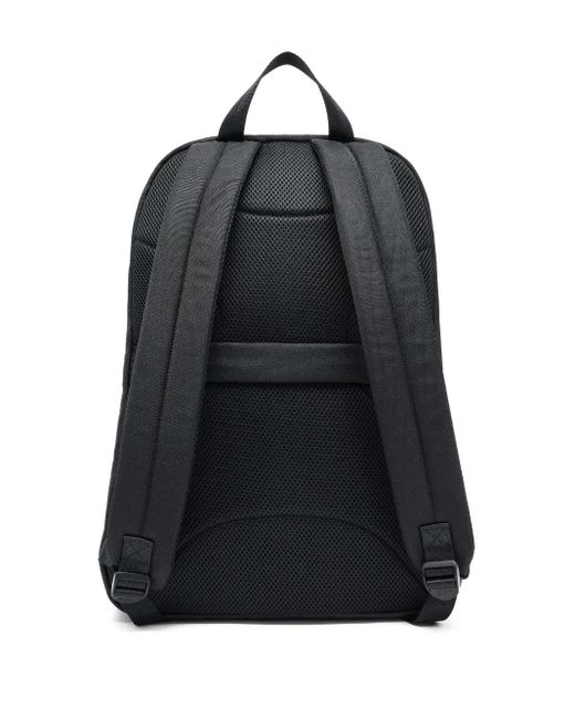 EA7 Black Logo-Print Backpack