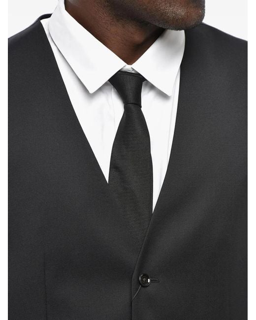 Corneliani Black Button-Fastening Wool Waistcoat for men