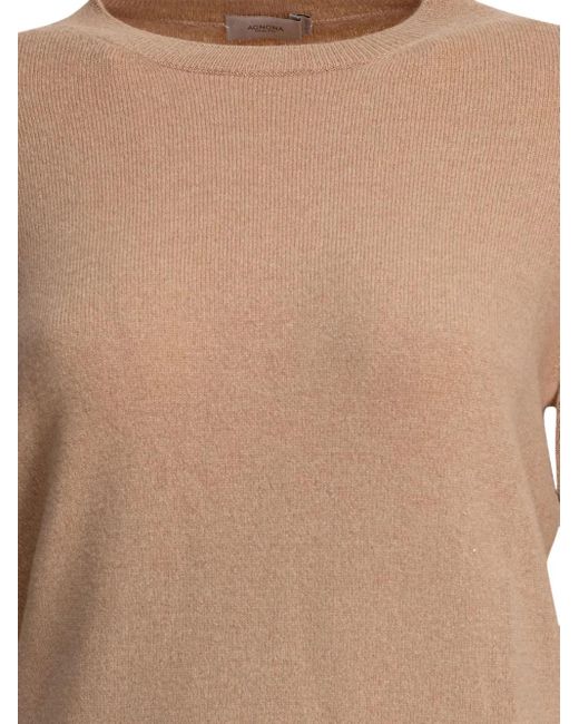 Agnona Brown Pullover mit rundem Ausschnitt